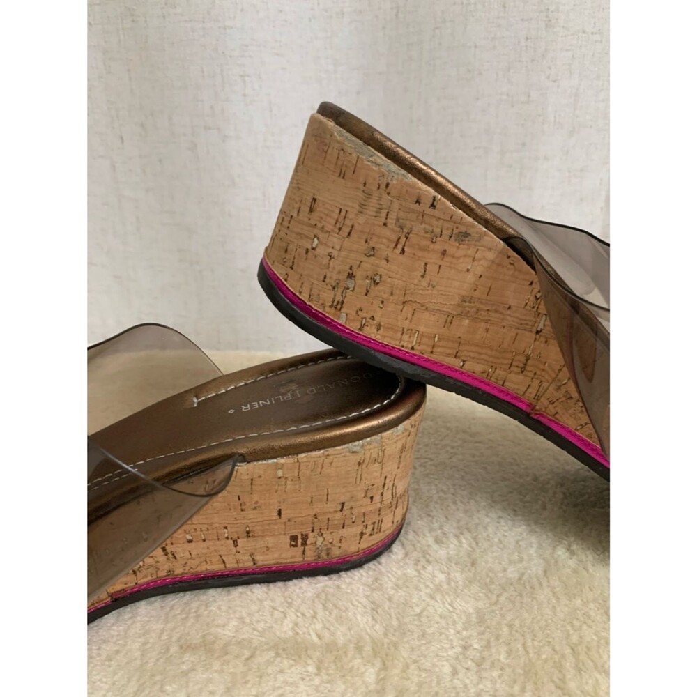 Donald J Pliner Sabrina Cork Rainbow Clear Strap Wedge Sandals Multicolor Accent - Picture 8 of 8